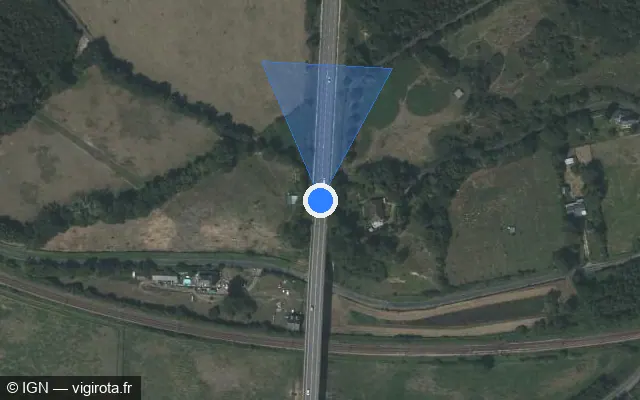 Vue satellite de l'emplacement du radar tourelle à Bernay sur D 438