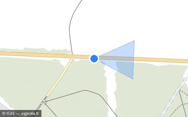 Vue plan de l'emplacement du radar tourelle à Caillouet-Orgeville sur N 13