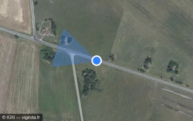 Vue satellite de l'emplacement du radar tourelle à Le Châtelet-sur-Meuse sur D 417