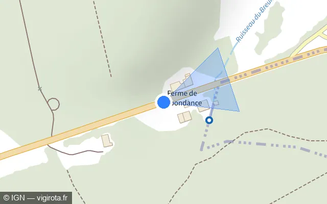 Vue plan de l'emplacement du radar tourelle à Nogent sur D 417
