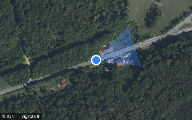 Vue satellite de l'emplacement du radar tourelle à Nogent sur D 417