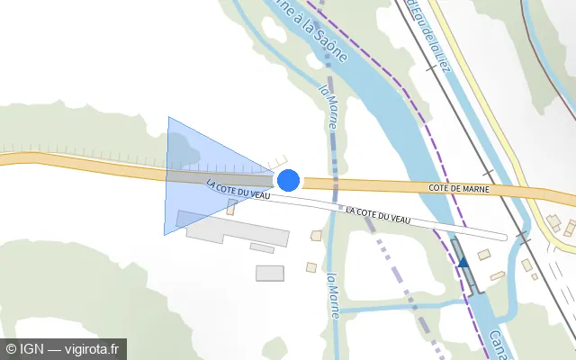 Vue plan de l'emplacement du radar tourelle à Chatenay-Mâcheron sur Rue de Vesoul / N 19 / E 54