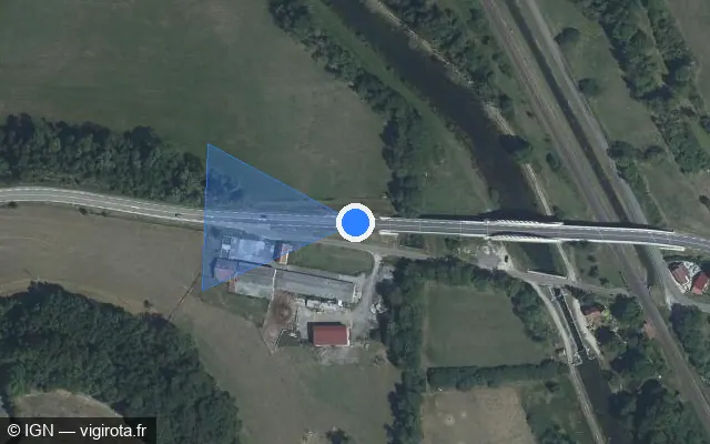 Vue satellite de l'emplacement du radar tourelle à Chatenay-Mâcheron sur Rue de Vesoul / N 19 / E 54