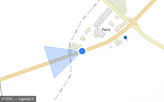Vue plan de l'emplacement du radar tourelle à Coupru sur D 1003