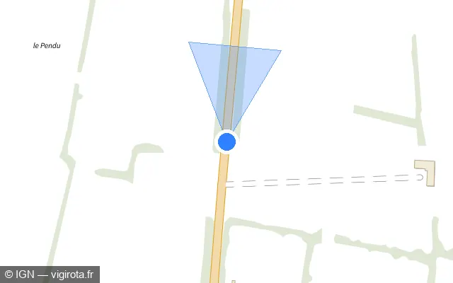 Vue plan de l'emplacement du radar tourelle à La Flamengrie sur Route Nationale / N 2