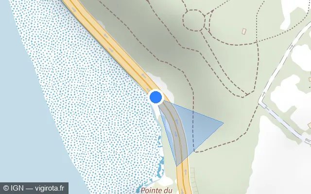 Vue plan de l'emplacement du radar tourelle à La Richardais sur D 168