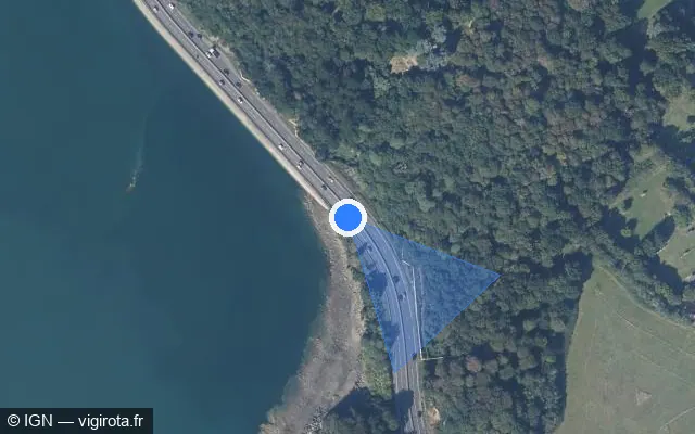 Vue satellite de l'emplacement du radar tourelle à La Richardais sur D 168