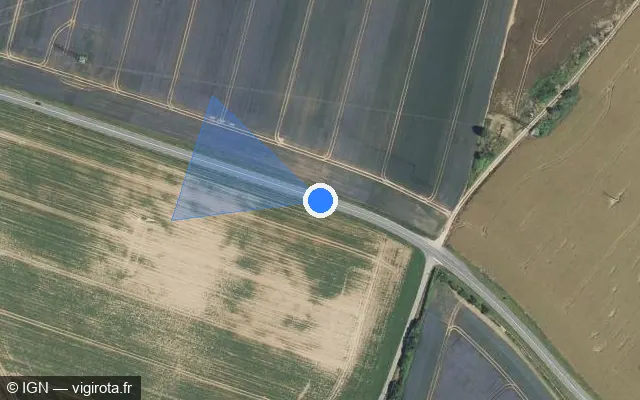 Vue satellite de l'emplacement du radar tourelle à Trie-la-Ville sur D 923