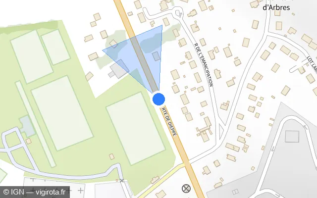Vue plan de l'emplacement du radar tourelle à Sérifontaine sur Route de Dieppe / D 915