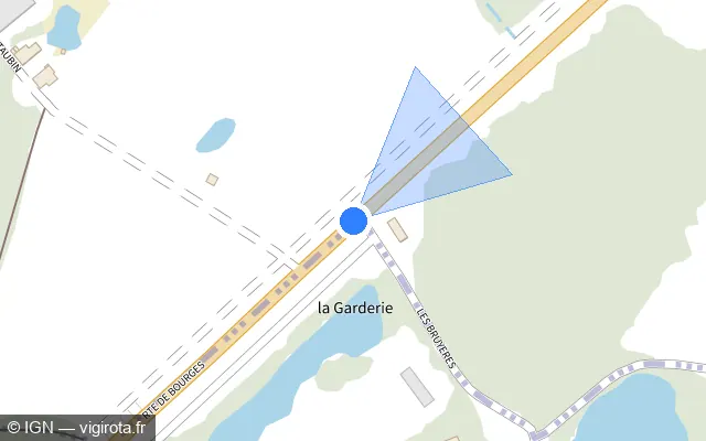 Vue plan de l'emplacement du radar tourelle à Poilly-lez-Gien sur D 940