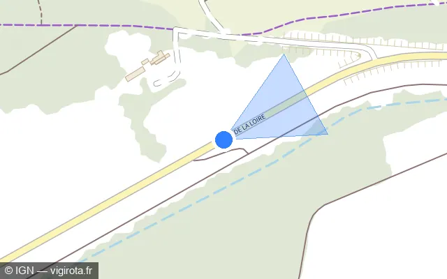 Vue plan de l'emplacement du radar tourelle à Montlivault sur Levée de la Loire / D 951