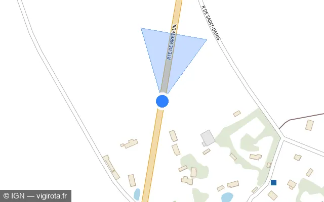 Vue plan de l'emplacement du radar tourelle à Marbois sur Route de Breteuil / D 840