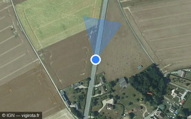 Vue satellite de l'emplacement du radar tourelle à Marbois sur Route de Breteuil / D 840