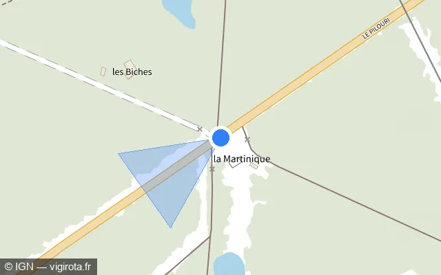 Vue plan de l'emplacement du radar tourelle à Vouzeron sur Route de Vierzon / D 926
