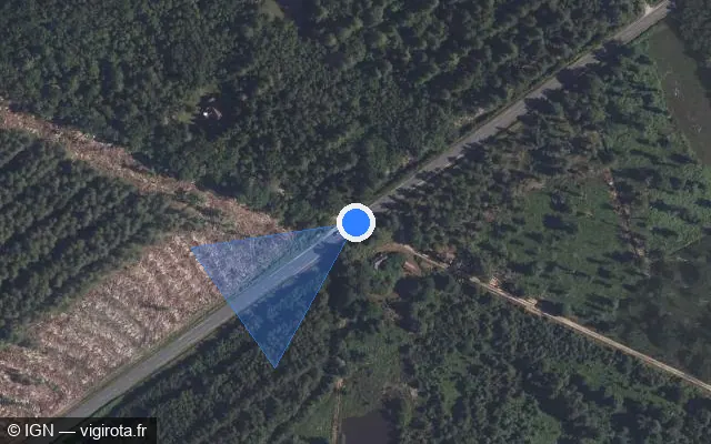 Vue satellite de l'emplacement du radar tourelle à Vouzeron sur Route de Vierzon / D 926