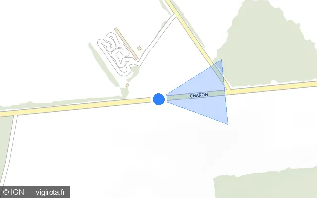 Vue plan de l'emplacement du radar tourelle à Marmagne sur D 23