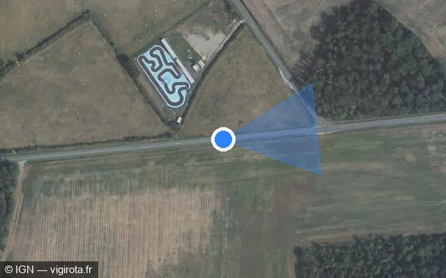 Vue satellite de l'emplacement du radar tourelle à Marmagne sur D 23