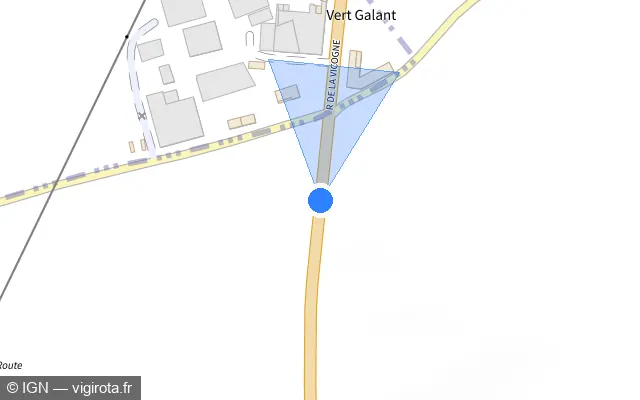 Vue plan de l'emplacement du radar tourelle à La Vicogne sur N 25
