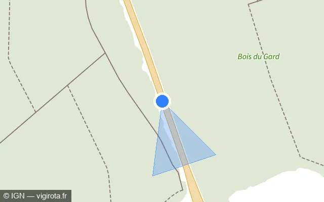 Vue plan de l'emplacement du radar tourelle à Yzeux sur D 1001