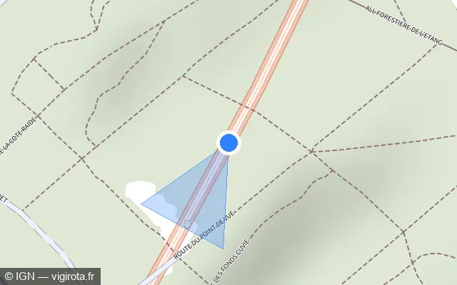 Vue plan de l'emplacement du radar fixe à Bougival sur A 86 / Duplex A86