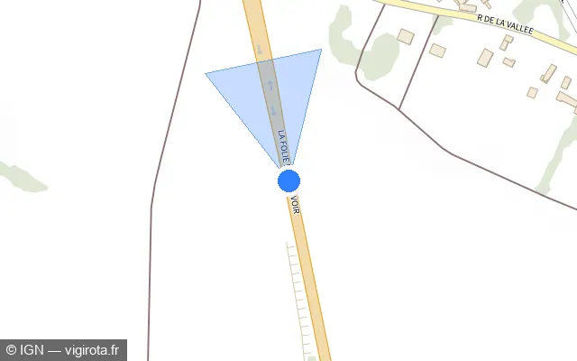 Vue plan de l'emplacement du radar tourelle à Beauvoir sur D 916