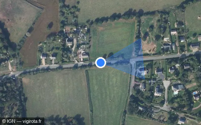 Vue satellite de l'emplacement du radar tourelle à Goven sur Rue de Bruz / D 44