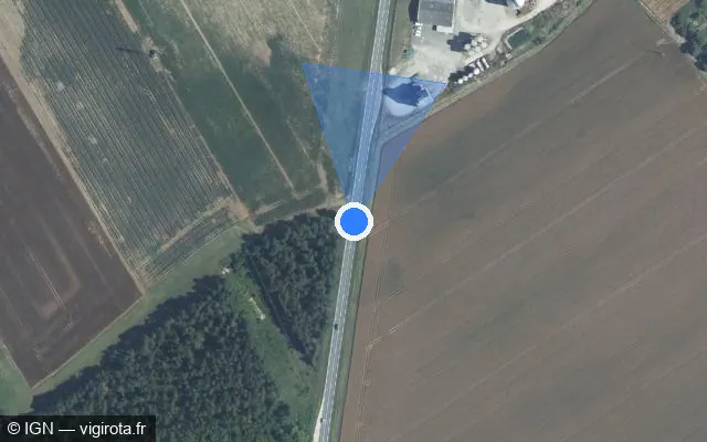 Vue satellite de l'emplacement du radar tourelle à Averdon sur Route de Blois à Chateaudun / D 924
