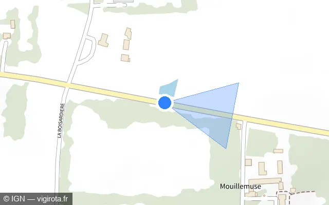 Vue plan de l'emplacement du radar tourelle à Vern-sur-Seiche sur D 34