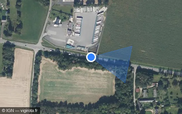 Vue satellite de l'emplacement du radar tourelle à Vern-sur-Seiche sur D 34