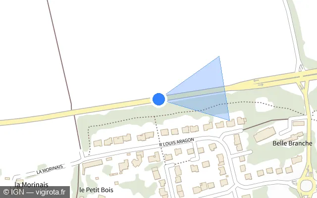 Vue plan de l'emplacement du radar tourelle à Chavagne sur D 34