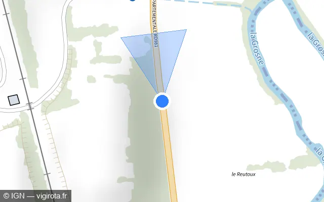 Vue plan de l'emplacement du radar tourelle à Lournand sur D 981