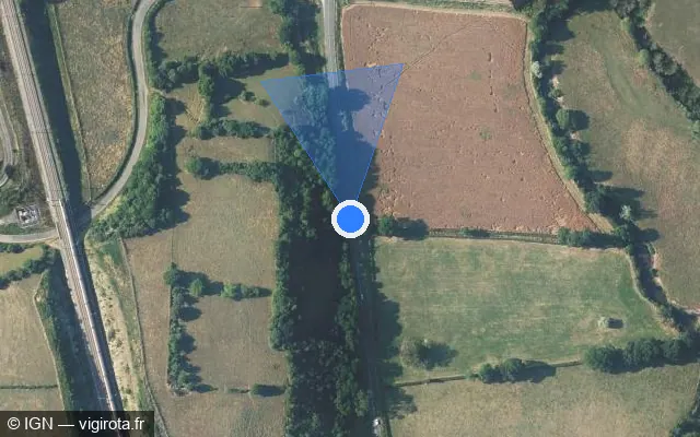 Vue satellite de l'emplacement du radar tourelle à Lournand sur D 981