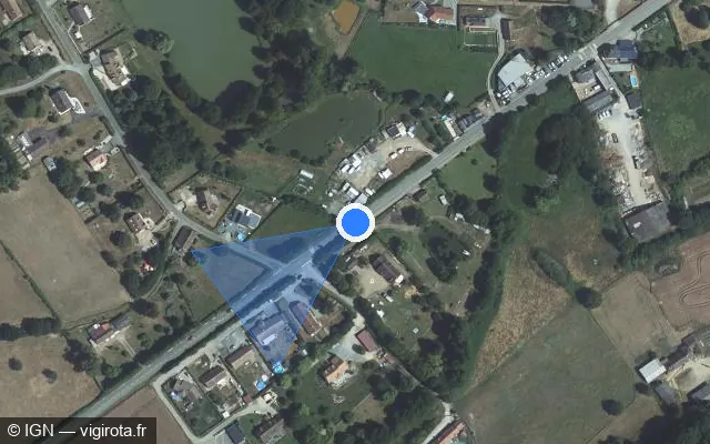 Vue satellite de l'emplacement du radar tourelle à Saint-Aubin-des-Coudrais sur Route de Bonnétable / D 7