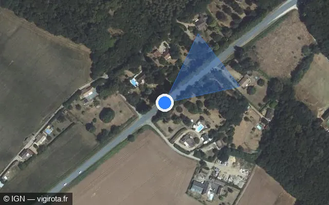 Vue satellite de l'emplacement du radar tourelle à Sillé-le-Philippe sur D 301