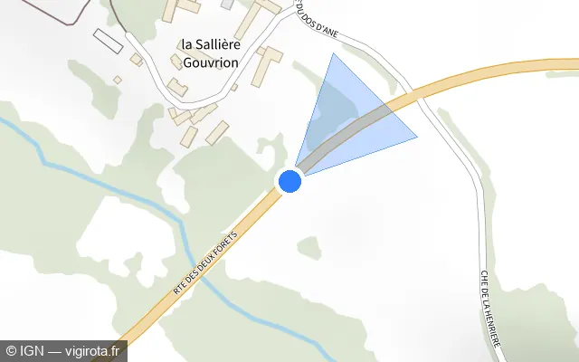 Vue plan de l'emplacement du radar tourelle à La Chaux sur D 908