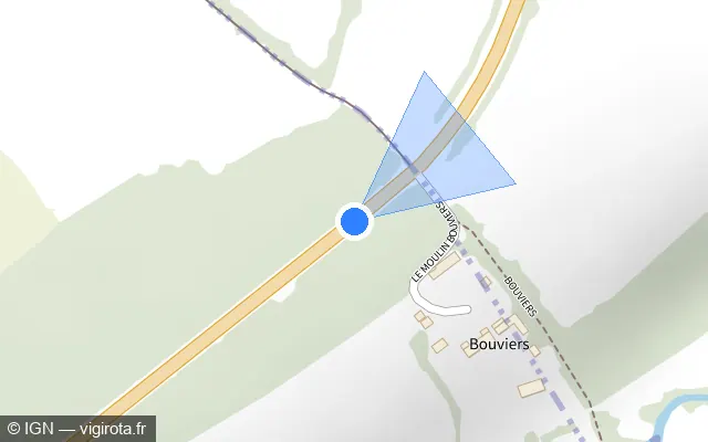 Vue plan de l'emplacement du radar tourelle à Saint-Martin-d'Écublei sur D 930