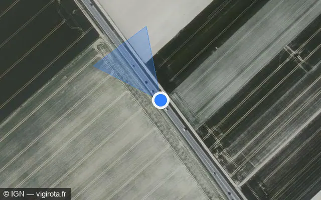 Vue satellite de l'emplacement du radar tourelle à Beaumont-sur-Vesle sur D 944