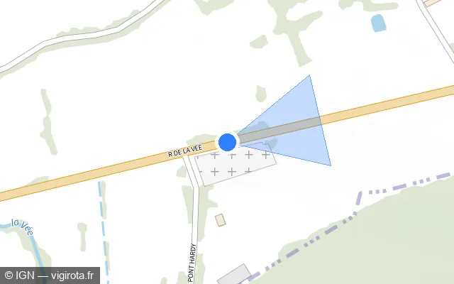 Vue plan de l'emplacement du radar tourelle à Bagnoles de l'Orne Normandie sur D 908