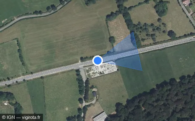 Vue satellite de l'emplacement du radar tourelle à Bagnoles de l'Orne Normandie sur D 908