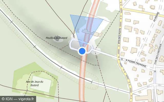 Vue plan de l'emplacement du radar fixe à La Celle-Saint-Cloud sur A 86 / Duplex A86