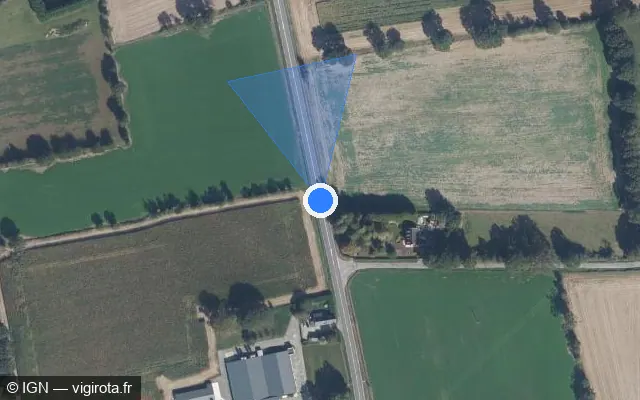 Vue satellite de l'emplacement du radar tourelle à Saint-Germain-du-Pinel sur D 178
