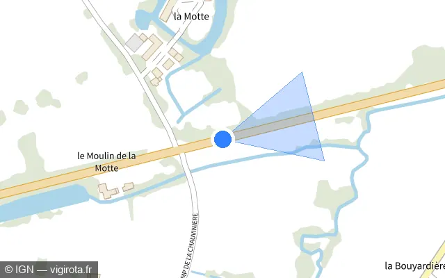 Vue plan de l'emplacement du radar tourelle à Saint-Mars-d'Égrenne sur Route Lieutenant Eustis / D 976