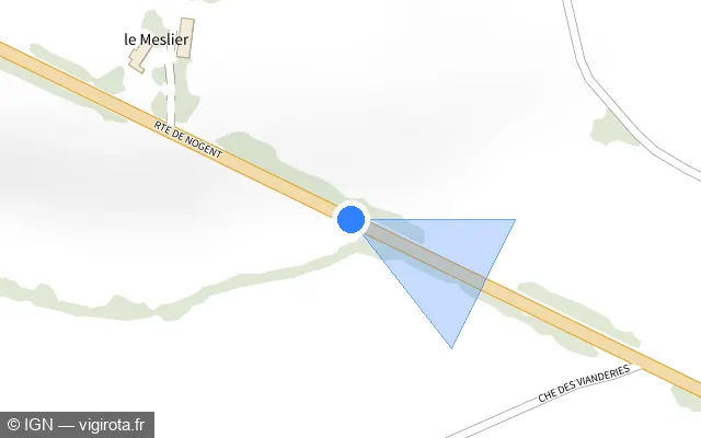 Vue plan de l'emplacement du radar tourelle à Berd'huis sur D 955