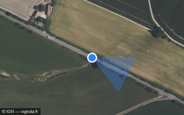 Vue satellite de l'emplacement du radar tourelle à Berd'huis sur D 955