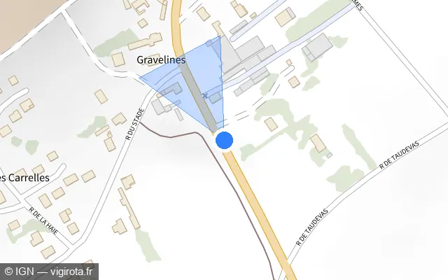 Vue plan de l'emplacement du radar tourelle à Couvrot sur Route Nationale / N 44