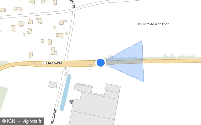 Vue plan de l'emplacement du radar tourelle à Lacrost sur Route des Alpes / D 975