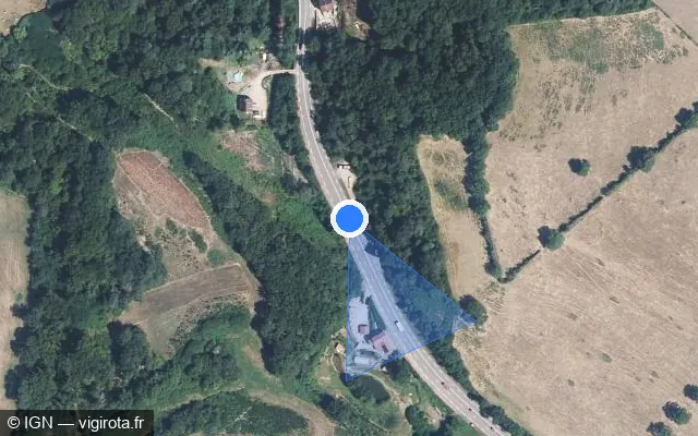 Vue satellite de l'emplacement du radar tourelle à Marmagne sur Route du Bois Ruault / D 680