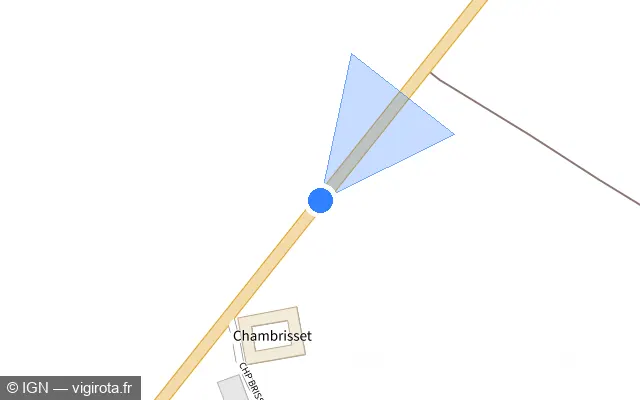 Vue plan de l'emplacement du radar tourelle à Mauperthuis sur D 402