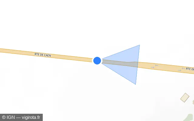 Vue plan de l'emplacement du radar tourelle à Toutainville sur Route de Caen / D 675