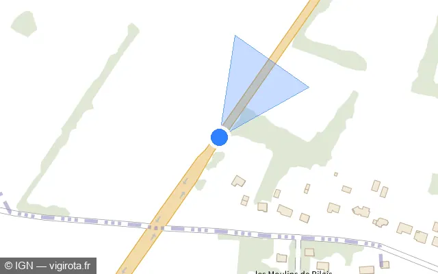 Vue plan de l'emplacement du radar tourelle à Drefféac sur Route de Saint-Gildas / D 773